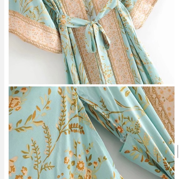 Kimono style wrap/robe/top Broadcloth cotton - Picture 5 of 12